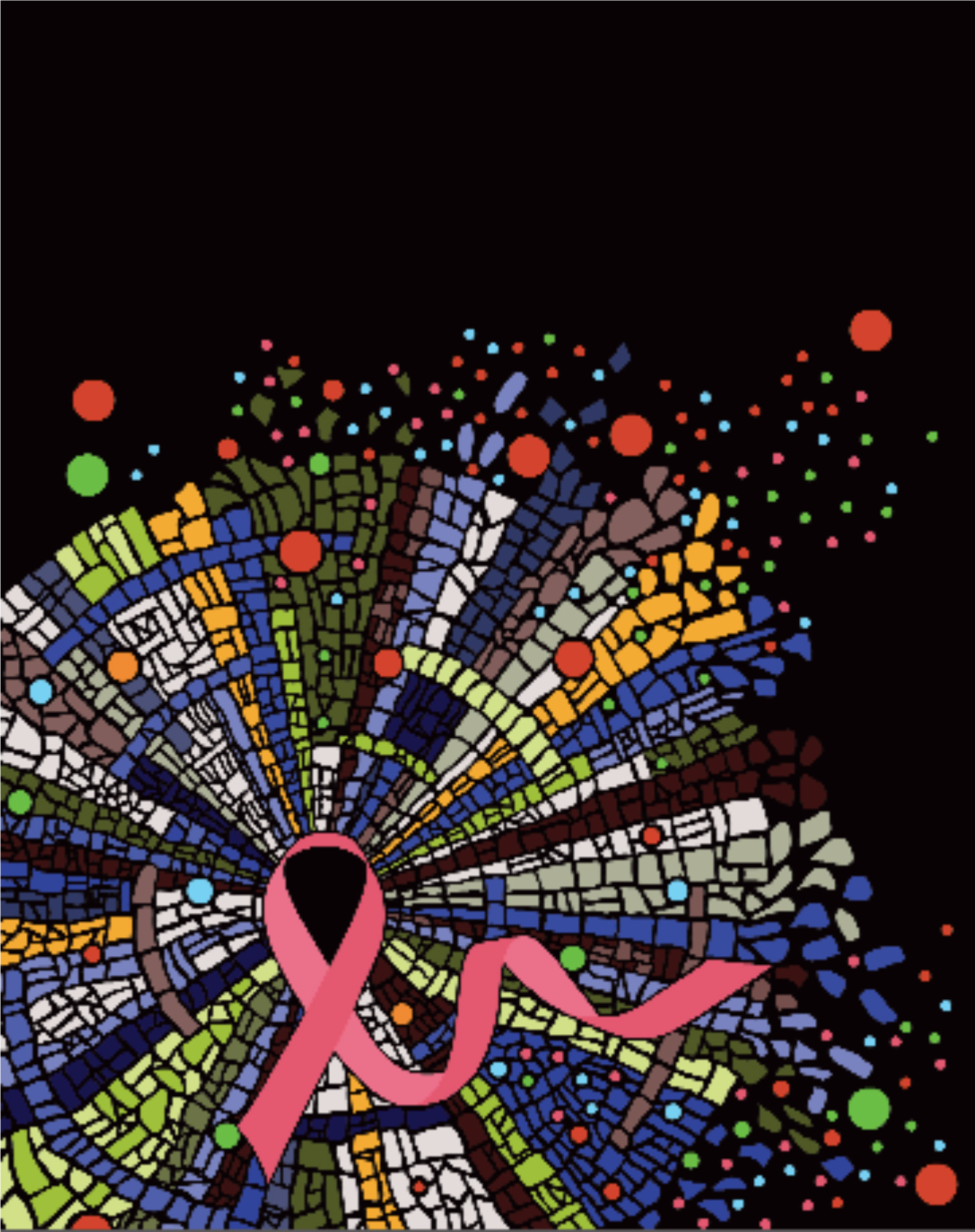 Das Bild stellt einen invasiven Brustkrebs dar, welcher aus vielen verschiedenen Tumorzellarten besteht und von vielartigen Immunzellen umgeben und infiltriert wird. © Johanna Wagner / UZH