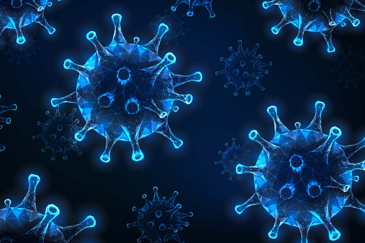 Abbildung von Grippeviren.