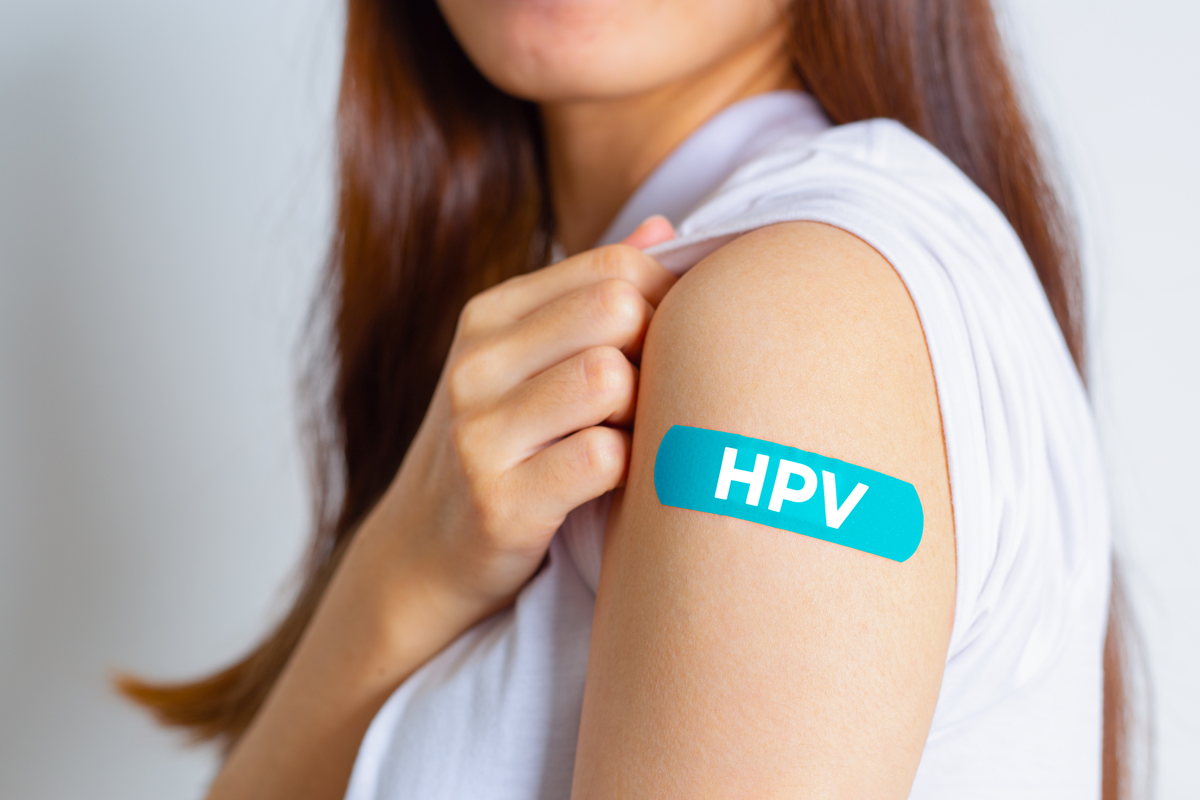Frau mit HPV-Impfung