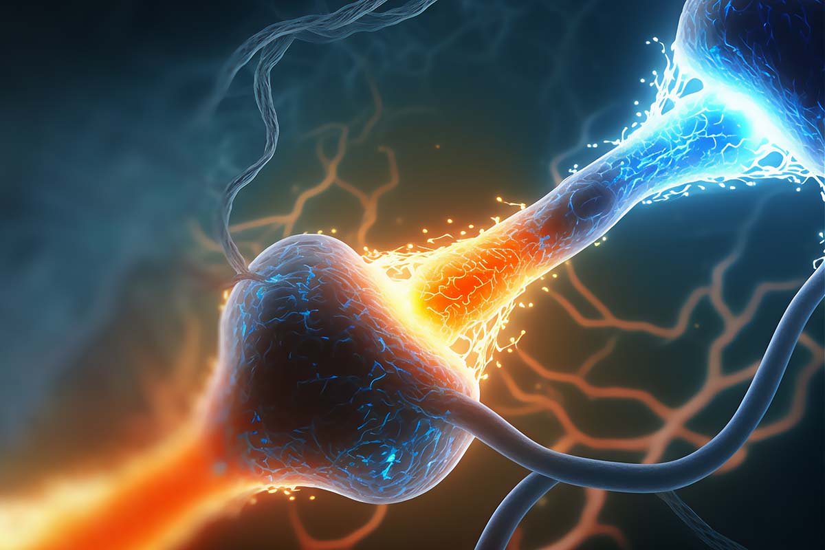 Neuronen tauschen elektrische Impulse aus.