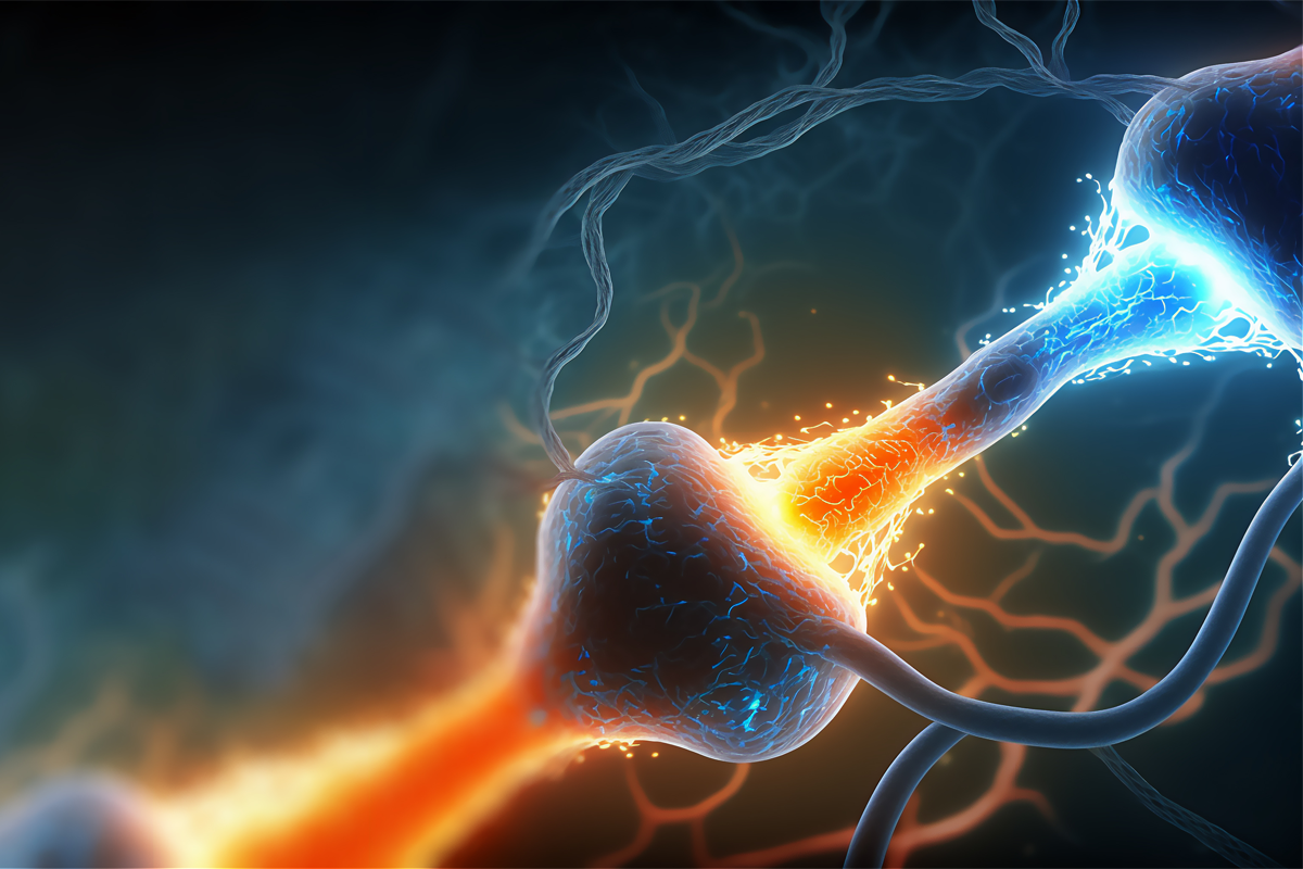 Neuronen, die elektrische Impulse austauschen.