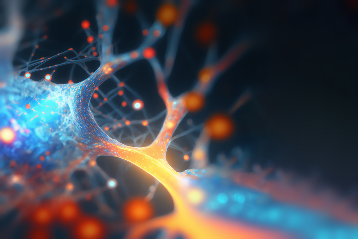 Neuronen, die elektrische Impulse austauschen